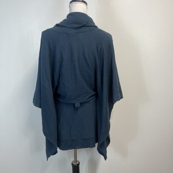 Mercer & Madison Poncho Sweater Women's Size S Teal Green Wool Oversized Boho - Picture 7 of 7